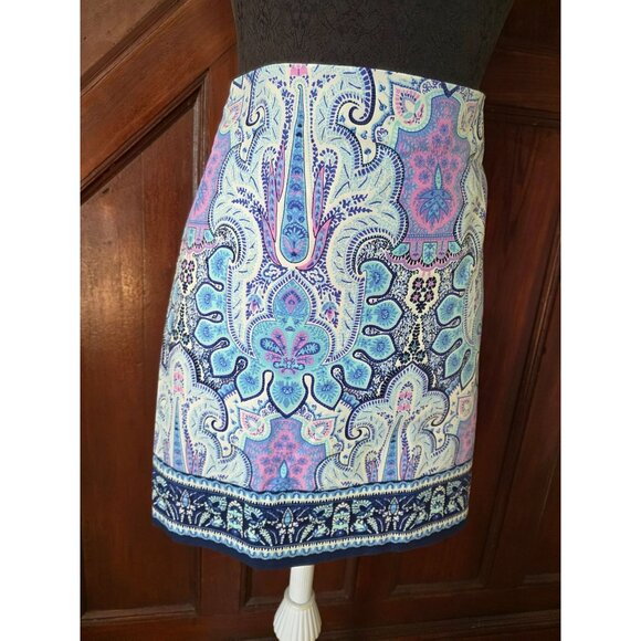Talbots Paisley Print Skirt Petite Soft A Line 10p - Picture 1 of 6